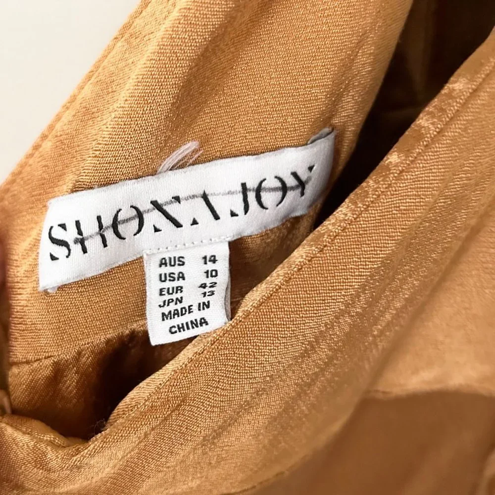Shona Joy Alma Asymmetrical Bias Cowl Mini Dress in Saffron Size 10